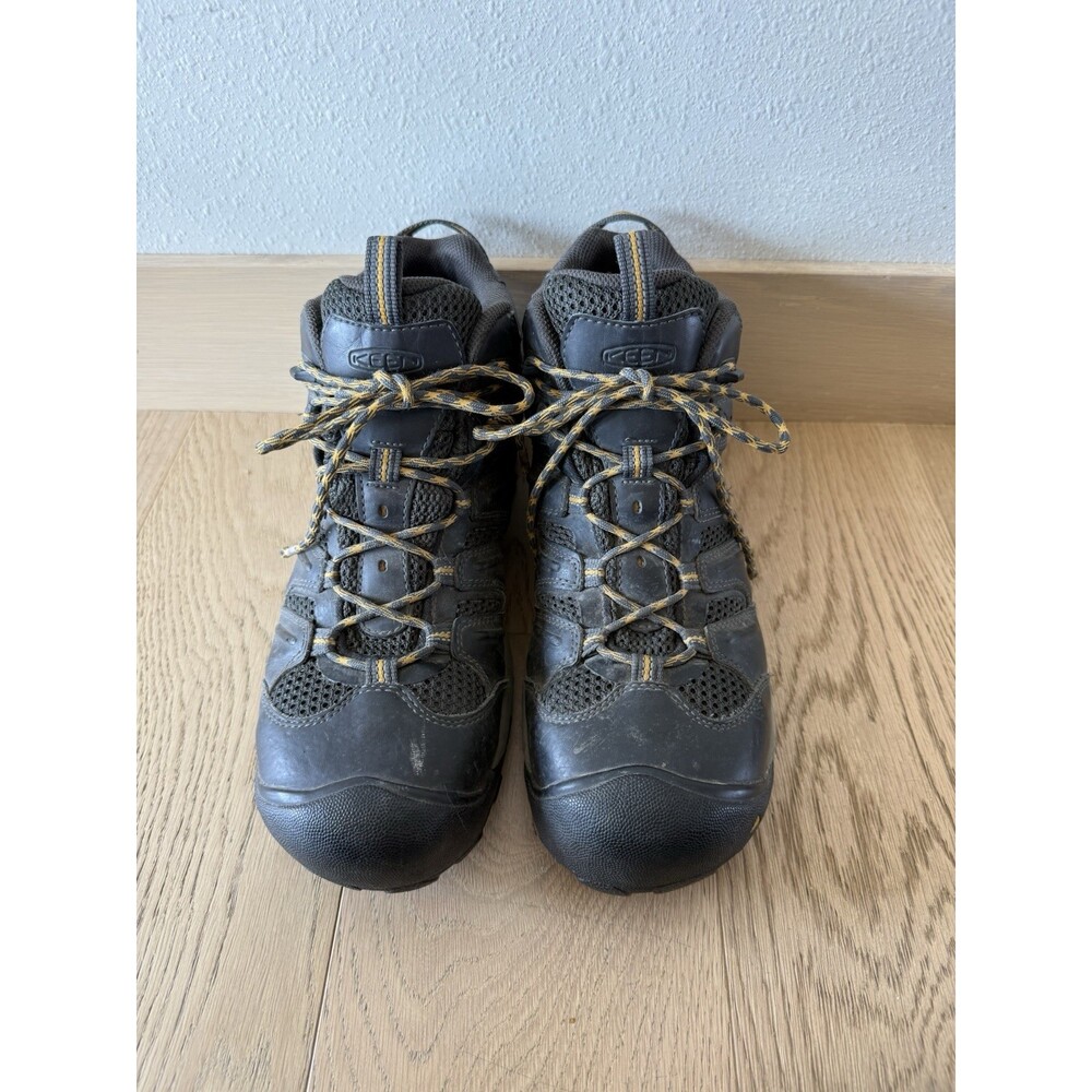 Men's Keen 6" Steel Toe Work Boots Shoes Lace Up Black 10d 10 D Leather Shoes - Picture 2 of 6